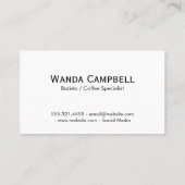 Kaffeeshop-Muster | Café Restaurant Visitenkarte (Rückseite)