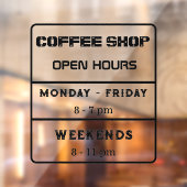 Kaffeeshop Öffnungszeiten Geschäftszeiten Fensteraufkleber (Blatt 2)
