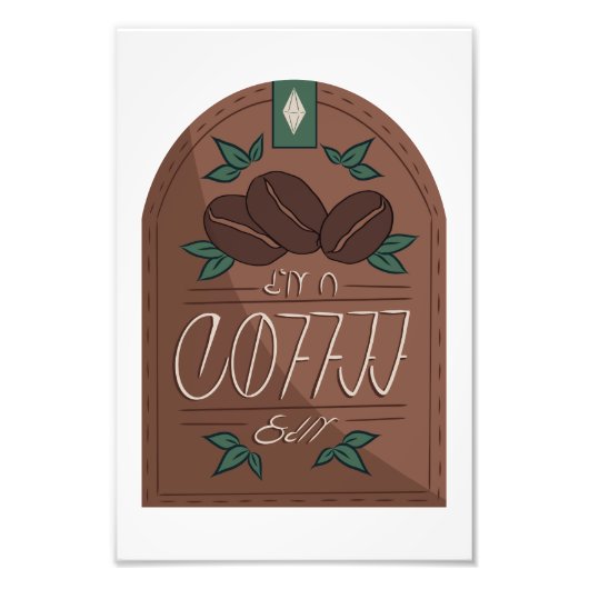 Kaffeesiegel Vector Art Print von My Sims 4 CC Fotodruck (Vorne)