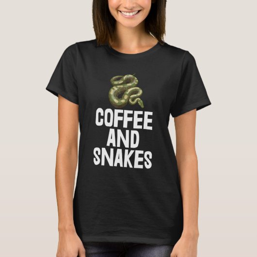 Kaffeesnakes Python Slithering T-Shirts Schlange (Vorderseite)