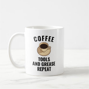 Kaffeesoftware Fett wiederholen   Funny Car Mechan Kaffeetasse