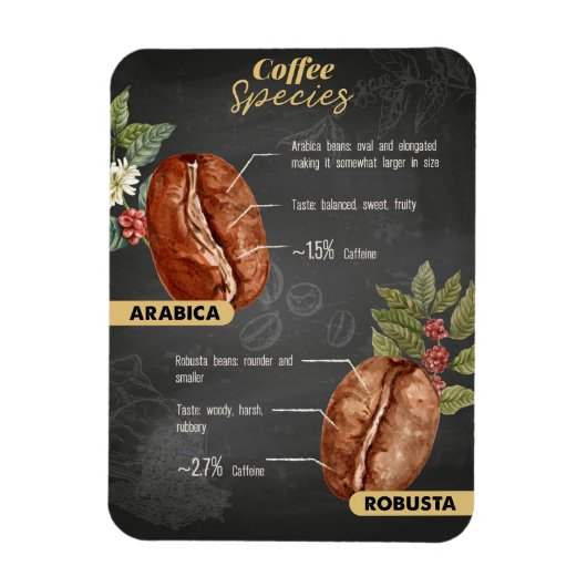 Kaffeesorten Magnet (Vertikal)
