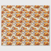 Kaffeesorten und Kürbisgewürze im Herbst Geschenkpapier (Flach)