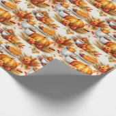 Kaffeesorten und Kürbisgewürze im Herbst Geschenkpapier (Ecke)