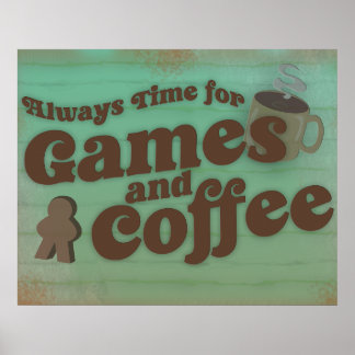 Kaffeespiele Spaß Time Retro Art Poster