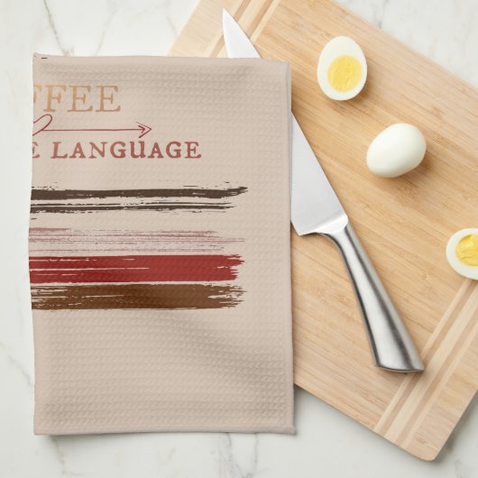 Kaffeesprache Geschirrtuch (Viertel Falte)