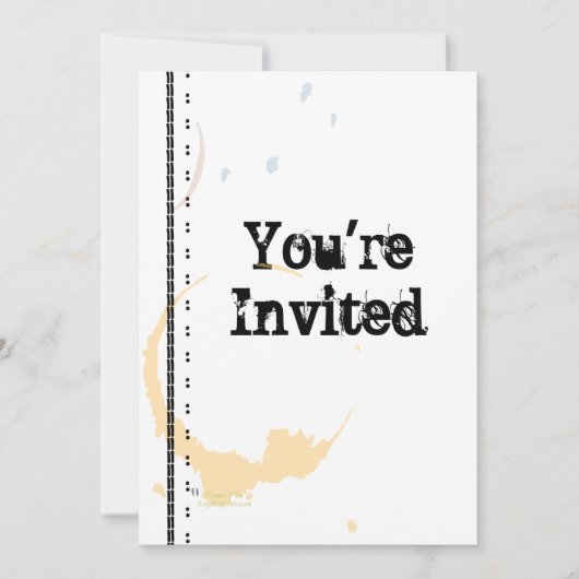 Kaffeestain Grungy Custom Party Einladung (Vorderseite)
