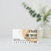 Kaffeestain Logo Drink Punch Rough Treuekarte (Stehend Vorderseite)