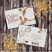 Kaffeestain und -bohnen visitenkarte