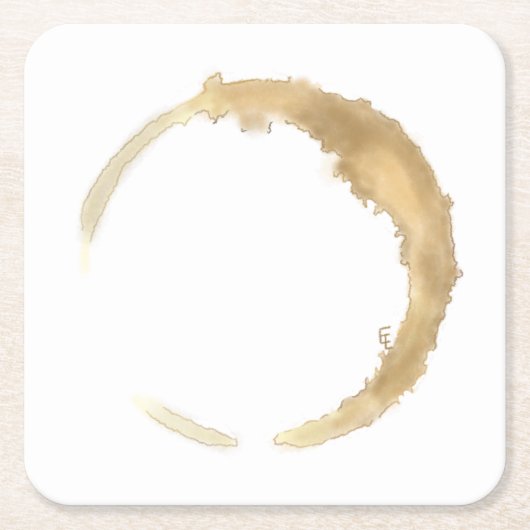 Kaffeestain Wasserfarbe Untersetzer (Vorderseite)