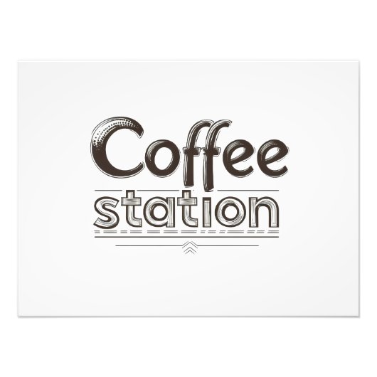 Kaffeestation Text Fotodruck (Vorne)