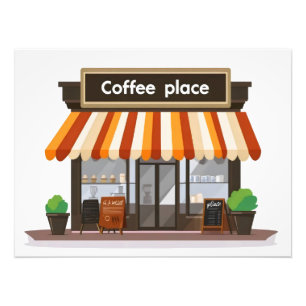 Kaffeestellen-Gebäude Fotodruck