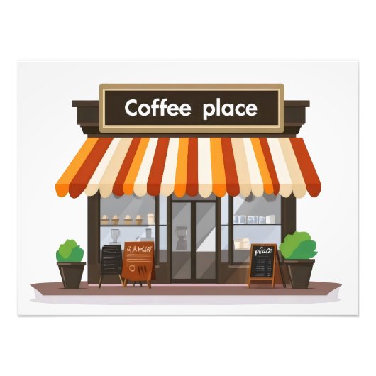 Kaffeestellen-Gebäude Fotodruck (Vorne)
