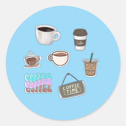 Kaffeesticker Runder Aufkleber (Vorderseite)