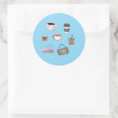 Kaffeesticker Runder Aufkleber (Tasche)