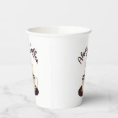 Kaffeestrecken immer heiß mit weißem Hintergrund Pappbecher (Links)