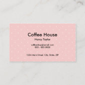 Kaffeestube-Café-Überdachungs-Schalen-einfache Visitenkarte (Rückseite)