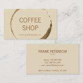 Kaffeestube - Kaffeefleck mit beige Hintergrund Visitenkarte (Vorne/Hinten)