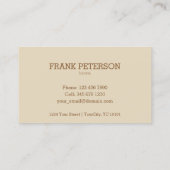 Kaffeestube - Kaffeefleck mit beige Hintergrund Visitenkarte (Rückseite)