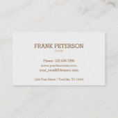 Kaffeestube - Kaffeefleck Visitenkarte (Rückseite)