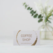 Kaffeestube - Kaffeefleck Visitenkarte (Stehend Vorderseite)