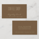 Kaffeestube-Loyalitäts-Visitenkarte Treuekarte (Vorne/Hinten)