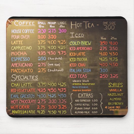 Kaffeestube-Menü-Brett - Mausunterlage Mousepad (Vorne)