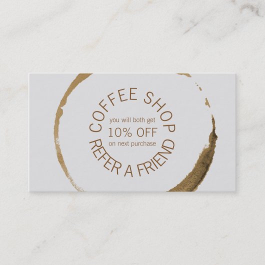 Kaffeestube - verweisen Sie einen Freund Empfehlungskarte (Vorderseite)