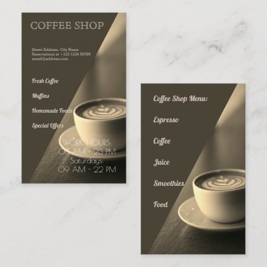 Kaffeestube Visitenkarte (Vorne/Hinten)