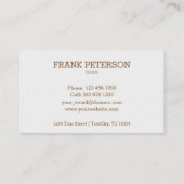 Kaffeestube Visitenkarte (Rückseite)