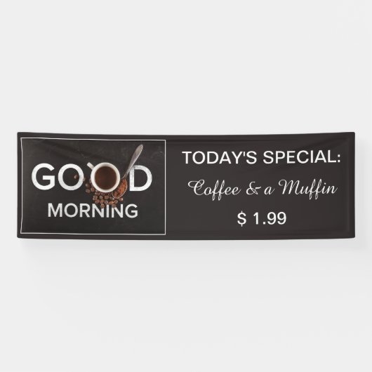 Kaffeestubefahne Text des gutenmorgens Banner (Horizontal)