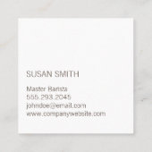 Kaffeestück | Coffee Shop Barista Holz Trim Quadratische Visitenkarte (Rückseite)