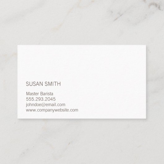 Kaffeestück | Coffee Shop Barista Holz Trim Visitenkarte (Rückseite)