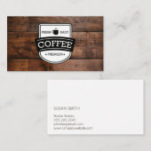Kaffeestück | Coffee Shop Barista Holz Trim Visitenkarte (Vorne/Hinten)