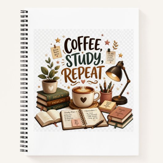 Kaffeestudium Wiederholung Gemütlicher Studier Sch Notizblock (Vorderseite)