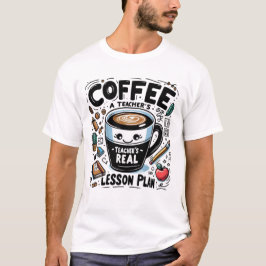 Kaffeestunde Planlehrer Funny Teacher's Day T-Shirt