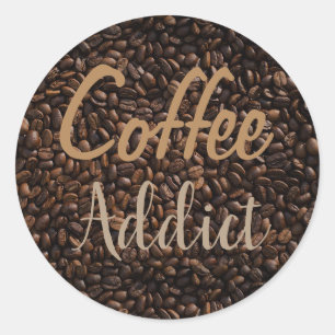 Kaffeesüchtig Runder Aufkleber