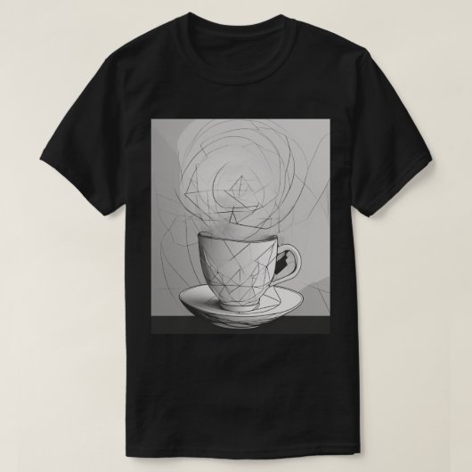 Kaffeesüchtiger Geometrisches Design T-Shirt Minim (Design vorne)