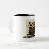 Kaffeesüchtigeule Zweifarbige Tasse (Vorderseite Links)