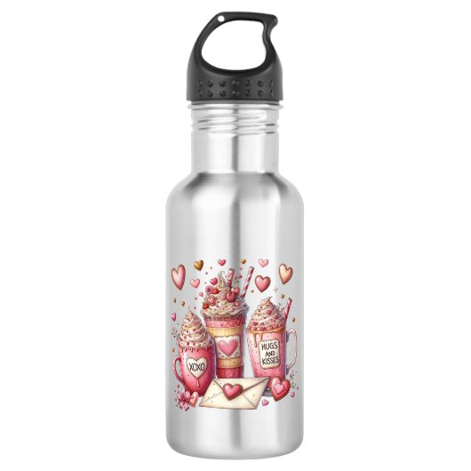 Kaffeetablentengeschenk Edelstahlflasche (Vorderseite)