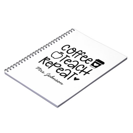 Kaffeetablett Wiederholung der Funny Teacher Notizblock (Linke Seite)