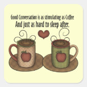 Kaffeetablone Quadratischer Aufkleber (Vorderseite)