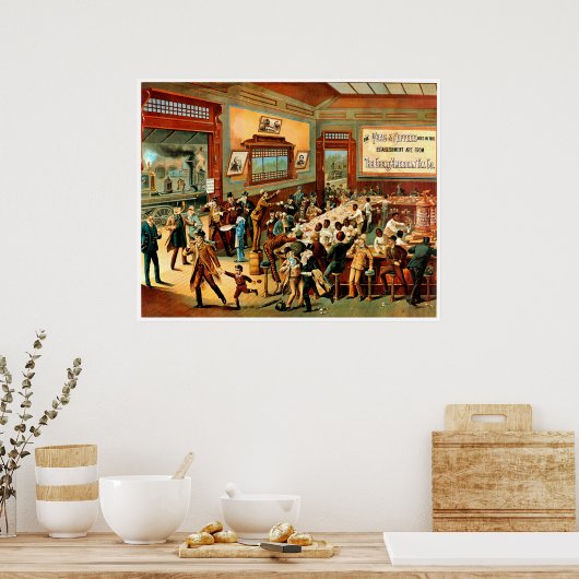 Kaffeetaschen - Drucken Poster (Küche)