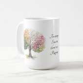 KAFFEETASSE 4 JAHRESZEIT-BAUM-BIBEL-VERS-AQUARELL (Vorderseite Links)