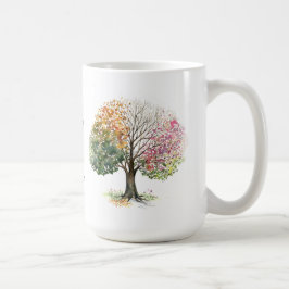 KAFFEETASSE 4 JAHRESZEIT-BAUM-BIBEL-VERS-AQUARELL