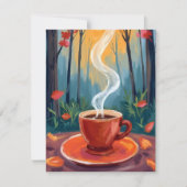Kaffeetasse Aquarell-Gemälde Karte (Vorderseite)