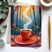Kaffeetasse Aquarell-Gemälde Karte