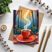 Kaffeetasse Aquarell-Gemälde Karte