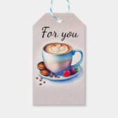 Kaffeetasse Aquarellmalerei Geschenkanhänger (Vorderseite)