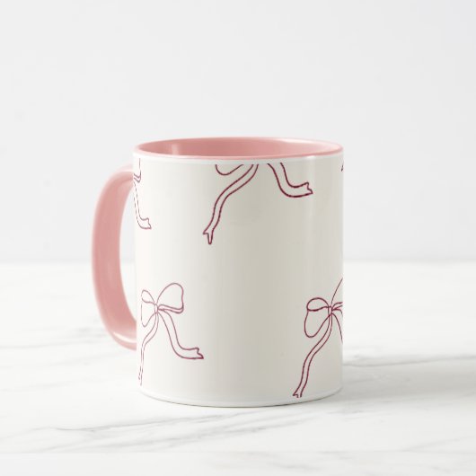 Kaffeetasse - ästhetische rosa Schleife 🎀 (Vorderseite Links)